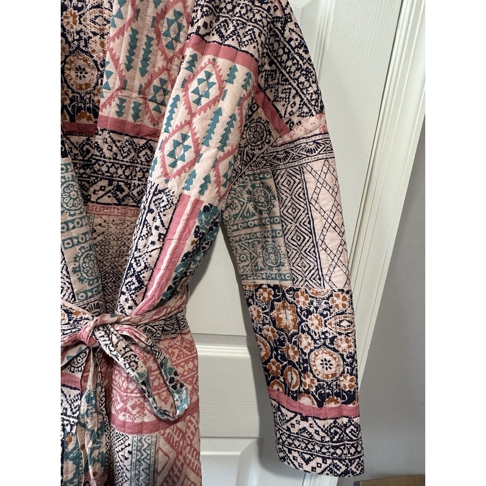 Julia Amory Hazel Wrap Jacket Rose Kilm Patchwork Womens M - Picture 4 of 15